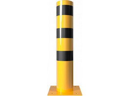 Stootpaal rond 193 x 1000 mm geel zwart voetplaat