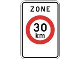 F4a 30 km verkeersbord SB250 400 x 600 mm klasse 2