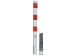 Paal vierkant 70 x 900 mm wit rood wegneembaar incl. bodemhuls
