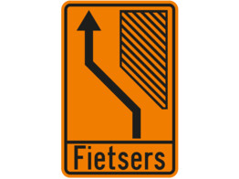 F fietsers uitwijken SB250 600 x 900 mm fluo oranje klasse 3