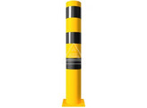 Stootpaal rond 152 x 1000 mm geel zwart voetplaat RAL1003