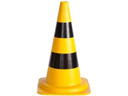 Verkeerskegel 50 cm geel zwart