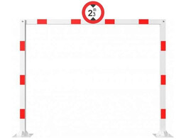 Hoogtebeperking 3 x 2 3 m  H  wit rood C29 voetplaat