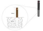 Diamantkoppaal zwart 1400 mm r/w bandjes