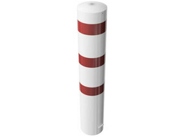 Stootpaal rond 273 x 1500 mm wit rood betonneren