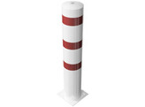 Stootpaal rond 273 x 1500 mm wit rood voetplaat