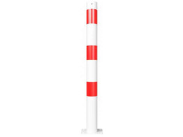 Stootpaal rond 76 x 900 mm wit rood voetplaat
