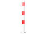 Stootpaal rond 76 x 900 mm wit rood voetplaat