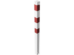 Paal vierkant 70 x 1300 mm wit rood betonneren ketting ogen
