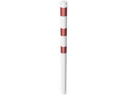 Paal rond 76 x 1400 mm rood wit betonneren ketting ogen