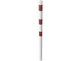 Paal rond 60 x 1300 mm wit rood betonneren ketting ogen