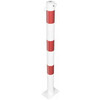 Paal rond 60 x 900 mm wit rood voetplaat ketting ogen