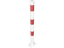 Paal rond 60 x 900 mm wit rood voetplaat ketting ogen