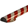Wandbeschermer 70 x 1000 mm rond RVS rood wit