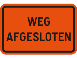Weg afgesloten SB250 600 x 400 mm fluo oranje klasse 3