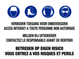 PP bord verboden toegang 4 picto NL-FR