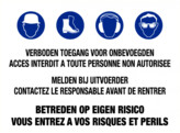 PP bord verboden toegang 4 picto NL-FR