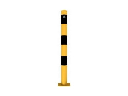 Stootpaal rond 76 x 900 mm geel zwart voetplaat