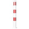 Stootpaal rond 89 x 900 mm wit rood voetplaat