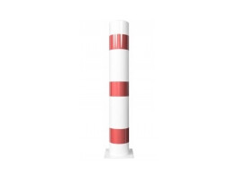 Stootpaal rond 152 x 1000 mm rood wit voetplaat