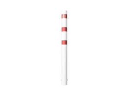 Stootpaal rond 152 x 2000 mm wit rood betonneren
