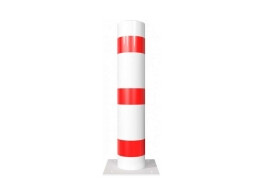 Stootpaal rond 193 x 1000 mm wit rood voetplaat