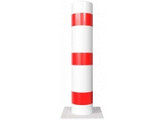 Stootpaal rond 193 x 1000 mm wit rood voetplaat