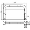 Beschermbeugel 65  H  x 100 cm GZ voet- ramplaat