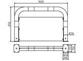 Beschermbeugel 65  H  x 100 cm GZ voet- ramplaat