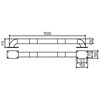 Stootbalk 12  H  x 100 cm - voetplaat