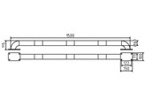 Stootbalk 12  H  x 150 cm - voetplaat