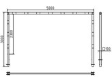 Hoogtebeperking 5 x 3 m  H  wit rood C29 beton