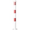 Paal rond 60 x 900 mm wit rood voetplaat ketting ogen