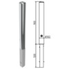 Stootpaal rond 102 x 900 mm RVS wegneembaar