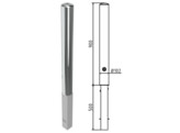 Stootpaal rond 102 x 900 mm RVS wegneembaar