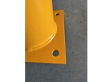 Stootpaal rond 152 x 1000 mm geel zwart voetplaat RAL1003