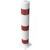 Stootpaal rond 152 x 1000 mm rood wit voetplaat