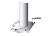 Stootpaal rond 152 x 1000 mm rood wit voetplaat