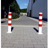 Stootpaal rond 152 x 1000 mm rood wit voetplaat