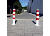 Stootpaal rond 152 x 1000 mm rood wit voetplaat