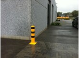 Stootpaal rond 193 x 1000 mm geel zwart voetplaat