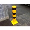 Stootpaal rond 193 x 1000 mm geel zwart voetplaat