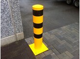 Stootpaal rond 193 x 1000 mm geel zwart voetplaat