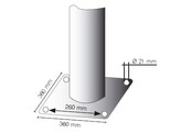 Stootpaal rond 193 x 1000 mm geel zwart voetplaat