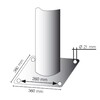 Stootpaal rond 193 x 1000 mm wit rood voetplaat