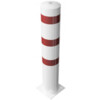 Stootpaal rond 273 x 1500 mm wit rood voetplaat
