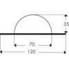 Wandbeschermer 70 x 1000 mm rond RVS rood wit