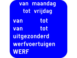 Van tot bord WERF verkeersbord SB250 400 x 400 mm klasse 1