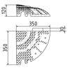 Toegangshelling 350 x 120 mm eindstuk links