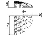 Toegangshelling 350 x 120 mm eindstuk links